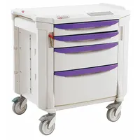 METRO Bedside & Nurse Server Cart: Polyethylene, (2) Swivel/(2) Swivel with Brake, Taupe, White (MPN FLBED)