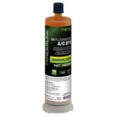 This 8 oz cartridge of A/C dye is a refill for leak detection in air conditioning systems. It is compatible with R-134a and R-1234yf/R-134a refrigerants. The dye helps technicians locate leaks under UV light during system service.
