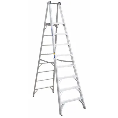 WERNER P408 Lightweight Aluminum Platform Stepladder, 8 ft, 375 lb Capacity - Lightweight Aluminum Platform Stepladders