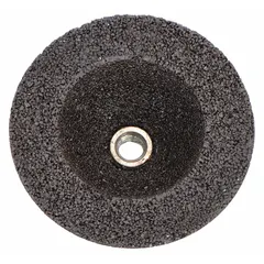 This flaring cup wheel is designed for high-performance grinding of stainless steel and nickel alloys. It measures 5 inches in diameter, 2 inches in thickness, with a 5/8-11 threaded arbor. The wheel hardness is Q, and the specification 4NZ16-QB-X406 defines its bond, grit, and structure. Typical applications include metal fabrication, weld preparation, and surface finishing where aggressive material removal is needed.