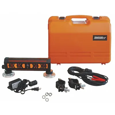 JOHNSON LEVEL Red Beam Laser Detector: Includes Batteries, Black/Orange, 24V, Red - Laser Level Receivers