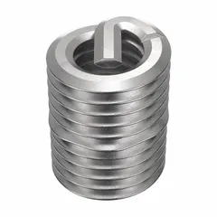 Screw-locking tanged helical insert for repairing or reinforcing tapped threads in metal. M3-0.50 coarse thread, right-hand direction, plain finish. Made from 18-8 stainless steel with tensile strength 200,000 to 250,000 psi. Requires 3.15 mm drill bit and M3-0.50 STI tap. Supplied in pack of 1,000.