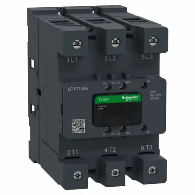 SCHNEIDER Contactor: Non-Reversing, 3 Poles, 3NO Contacts, 150 A - Non-Reversing IEC Contactors