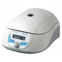 Benchtop micro-centrifuge with fixed speed control for spinning microliter tubes. Accommodates 12 tubes of 1.5 to 2 mL capacity. Operates on 115/230V. Suitable for standard micro-centrifugation tasks in laboratory settings.