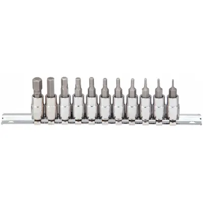 WESTWARD Socket Bit Set: 1 - 25 Pieces, 1/4 in Drive Size, 11 Pieces, 1 37/64 in Overall Lg - Hex Bit Socket Sets