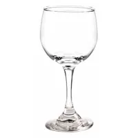 This 12 fl oz clear glass wine glass from the Grand Vino pattern is designed for serving red wine. Its 7 3/8 in overall height accommodates full-bodied wines, allowing for aeration and aroma release in hospitality and dining settings