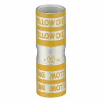APPROVED VENDOR Open Barrel Splice: 250 kcmil Wire Size, Yellow Code, 2.27 in, Copper Barrel, 62 Die