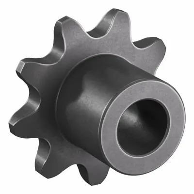 TSUBAKI Sprocket: One-Sided Hub, For Single Strands, 25, 9 Teeth, 0.731 in Pitch Dia - Size 25 Plain-Bore Roller Chain Sprockets