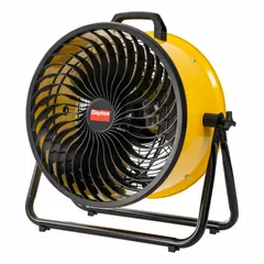 This Dayton circulating fan is designed for home and office use. It features a non-oscillating design with three selectable speeds, powered by 120V AC. The aluminum blades provide consistent airflow for personal or small-area air circulation. Dimensions: 21 5/8 inches high by 21 inches wide.