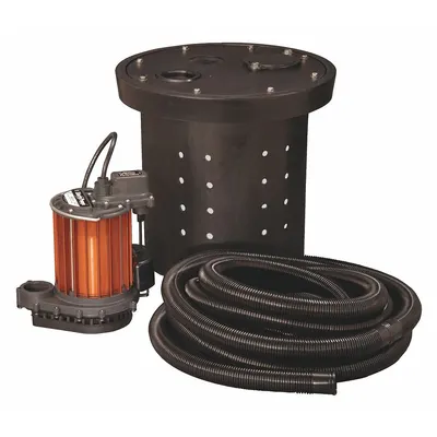 LIBERTY PUMPS Sump Pump System: 7 gal Basin, 1/2 hp, 44 gpm @ 10' of Head, 34 ft Max. Head - Sump Pumps with Crawl Space Basins