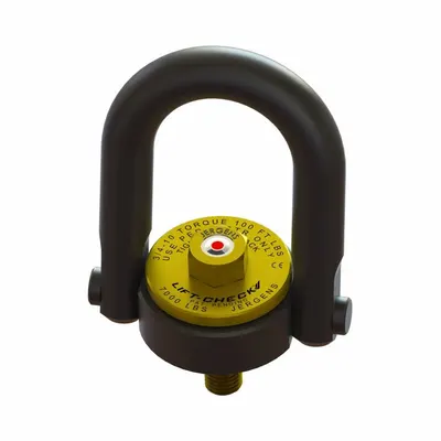JERGENS Hoist Ring: Pivot/Swivel, w/Indicator, 3/4"-10, Max. 5,000 lb - Force-Indicating Pivot & Rotate Hoist Rings