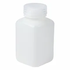 APPROVED VENDOR 33602 HDPE Rectangular Lab Bottle, 8 fl oz, Colorless, 42 mm Screw Closure