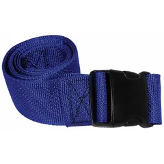 This 5-foot polypropylene strap features a plastic side-release buckle in blue. Designed for securing patients to backboards and stretchers during transport.