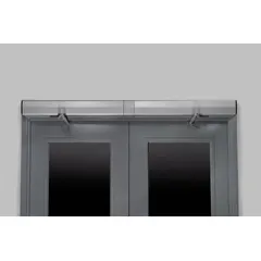 Heavy-duty aluminum door operator for interior/exterior limited-traffic applications. Electrically powered, non-hold-open closer with aluminum painted finish. ADA compliant, Performance Grade 1. Dimensions: 36 in Lg x 4 3/4 in Wd x 5 3/16 in Ht.