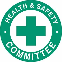This 2-inch diameter non-reflective label identifies a Health & Safety Committee Member on a hard hat. The English text label is supplied in a pack of 4. Suitable for use in industrial and workplace environments where personnel identification on head protection is required.