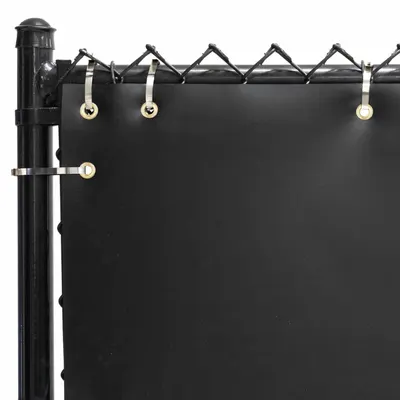 FENCESCREEN Fence Screen,4 ft H: Black, Fabric, 4 ft Overall Ht, 10 ft Overall Lg - Privacy & Shade Screens