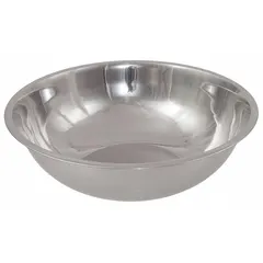 This 13-quart stainless steel mixing bowl from CRESTWARE features a 16 1/4-inch outside diameter and a silver finish. Suitable for heavy-duty mixing, blending, and food preparation in commercial kitchens and food service environments.