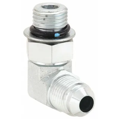 AEROQUIP Hydraulic Hose Adapter: 5/16 in x 5/16 in Fitting Size, Male x Male, ORB x JIC - ORB-to-JIC Steel Hydraulic Hose Adapters