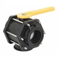 BANJO Manual Three-Way Ball Valve: 3 in, Polypropylene, L Flow, 150 psi Max. Pressure (CWP), Lever (MPN MV300BL)