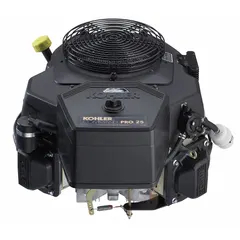 This KOHLER Command PRO Series gasoline engine delivers 25 hp with 39.2 lb-ft gross torque. It features electric start and a 1-1/8 in shaft diameter with a drilled and tapped 1-1/2 deep, 7/16-20 UNF configuration. The engine is supplied without a muffler. Typical applications include commercial zero-turn mowers, turf equipment, and industrial machinery.