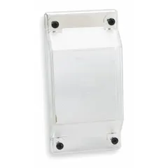 This BUSSMANN block cover is a 1-pole screw-mount accessory designed for use with the 163XX series fuse blocks. It provides a protective enclosure to shield terminals and wiring from accidental contact, dust, and debris in industrial control panels, power distribution units, and machinery.