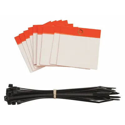 BRADY Shipping Tag: 3 in Tag Ht, 3 in Tag Wd, 10 Points, Orange, Polyester, Plain Tag - Self-Laminating Shipping Tags