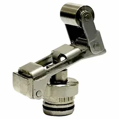 Fixed, top-mounted metallic roller arm plunger head providing momentary action. Compatible with XCKT series limit switches. Used for position sensing in industrial automation, such as detecting object presence on conveyors or machine tools.