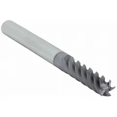This carbide square end mill features an AlTiN coating and 5-flute geometry for aggressive material removal in stainless steel and super alloys. With an 8 mm mill diameter, 32 mm length of cut, and 76 mm overall length, it is suited for high-speed machining applications requiring heat resistance and surface finish.