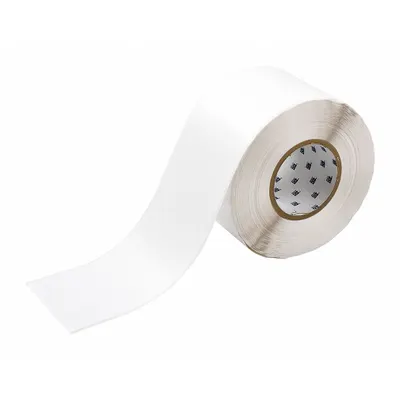 BRADY Continuous Label Stock: 4 in x 300 ft, Polyester, White (Gloss) - Brady Thermal Transfer Continuous Label Rolls