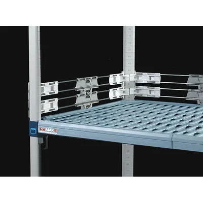 METRO Back Ledge: 2 in x 36 in, Side to Side, 2 Dividers/Ledges, Polymer/Stainless Steel - Ledges for Plastic Shelving