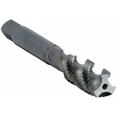 General purpose spiral-flute tap with H3 / 3B tolerance, 3 flutes, and semi-bottoming chamfer. Designed for threading blind holes in ferrous and non-ferrous materials; spiral flute evacuates chips upward to prevent clogging.
