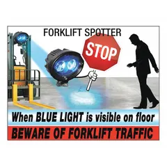 Warning sign for lockout tagout procedures on forklifts. Alerts personnel that equipment is undergoing maintenance or repair to prevent accidental startup. Suitable for industrial and warehouse environments.