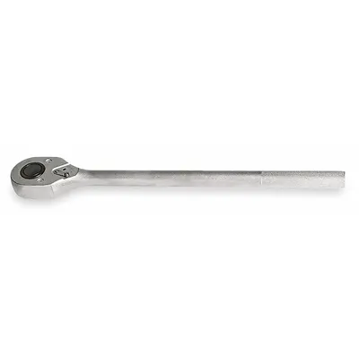 PROTO Hand Ratchet: Pear, Reversible, 26 in Overall Lg, Satin, 15° Min Arc Swing - Standard-Head Ratchets