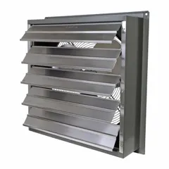 This 24-inch shutter-mount exhaust fan is designed for hazardous locations classified as Class I, Groups C and D. It features a 1/3 hp, 1-speed motor delivering 5,500 cfm at 115/230V AC, with a powder-coated steel frame and a totally enclosed fan-cooled motor enclosure. Suitable for ventilating areas where flammable gases or vapors may be present.