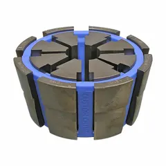 Industrial crimping die for creating permanent connections on terminals and connectors. Maximum crimping capacity of 16 mm. Blue color. Part numbers: PC125-RCD, PC125RCD.