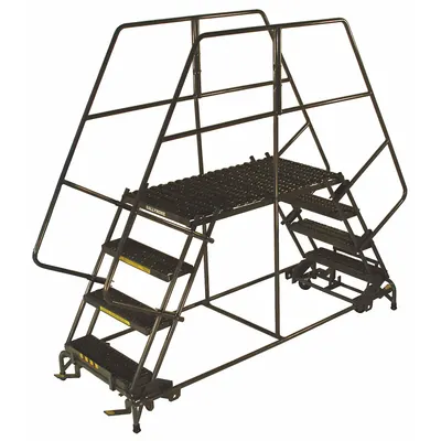 BALLYMORE Mobile Work Platform: 5.8 ft Platform Ht - Max, 36 in x 48 in, Steel - Manual-Lock Rolling Dual-Access Platforms