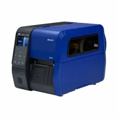 Single-color desktop printer supporting direct thermal and thermal transfer printing. Maximum label width of 4 1/2 inches. Includes Brady Workstation software and power cord for PC-connected operation. Suitable for creating labels for asset tracking, wire marking, and facility identification.