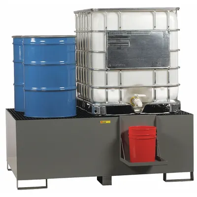 LITTLE GIANT IBC Tote Dispensing Station, 400 gal Spill Capacity, Gray, SST-IBC - IBC Tote Dispensing Systems