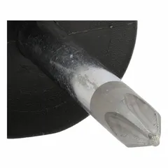 This stubby #2 Phillips screwdriver is designed for general fastening tasks in confined spaces. It features a friction-type handle with a cushion grip for comfort during manual turning. Not ESD safe and not insulated, it is intended for non-electrical, non-sensitive electronic applications in industrial maintenance and assembly.