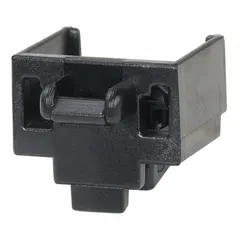 This blockout device is a plastic insert that physically occupies an RJ45 jack to prevent unauthorized cable connections. It is used in network environments to secure unused or sensitive ports. The black color allows easy identification. Supplied in a 10-pack.