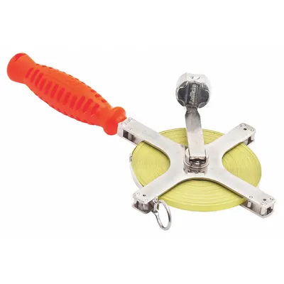 CRESCENT LUFKIN Tape Measure: Manual, C1278DN, SAE/Engineers Scale, 200 ft, 1/100 ft, Metal - Open-Reel Long Tape Measures