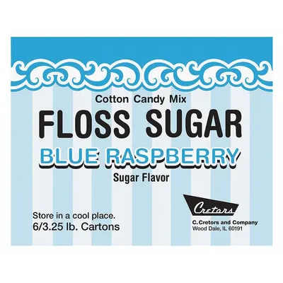 CRETORS Cotton Candy Mix: Blue Raspberry, Floss Sugar, 7409-RA - Cotton Candy Floss Sugar
