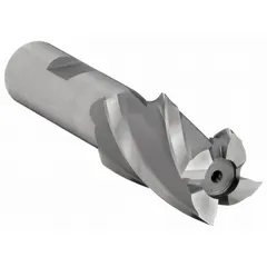 Cobalt steel square end mill with 4 flutes for milling slots, profiling, and contouring in ferrous and non-ferrous materials. 13/16" mill diameter, 1-7/8" length of cut, 4-1/8" overall length.