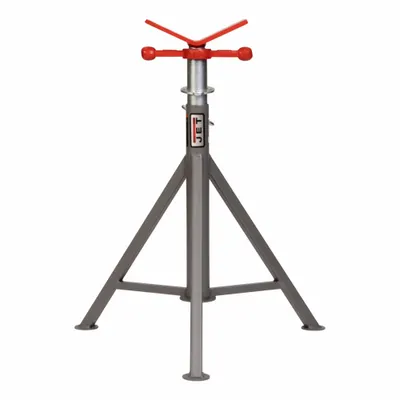 JET Roller Head Pipe Stand: Roller V Head, 2,500 lb Max Load Capacity, Rigid Leg - V-Head Pipe Stands