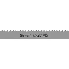 Carbide band saw blade from the Advanz(TM) series designed for cutting stainless and nickel-based alloys. Features a 16 ft 6 in length, 1 1/2 in blade width, and scalloped cutting edge. Suitable for industrial metal cutting applications requiring precision and longevity.