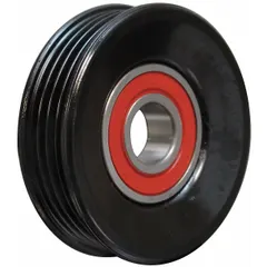 Steel ribbed serpentine idler pulley for light-duty applications. Compatible with 4PK belt trade size. Used to guide and tension the serpentine belt in accessory drive systems.