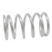 Cylindrical compression spring made from 302 stainless steel, 110 mm long, with closed and ground ends. Supplied in a pack of 10. Suitable for applications requiring consistent force and corrosion resistance, such as valve assemblies and mechanical seals