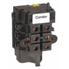 Three-phase thermal overload rated 600V AC with adjustable current setting from 22 A to 30 A. Designed for use with MDR 3 pressure switches to protect motors in industrial pressure systems such as compressors and pumps.