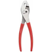 Slip Joint Plier: 1 in Max Jaw Opening, 8 1/8 in Overall Lg, 1 3/4 in Jaw Lg, Std Cushion Grip (MPN J278G)