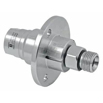 MOSMATIC Rotary Union: Straight, Nickel-Plated C38500 Brass, 1 Passages, 3/8 in Stationary Port - Brass Rotating Joints & Unions